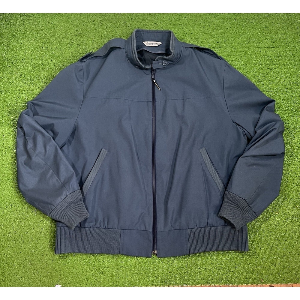 Vintage London Fog Members Only Style Jacket 44 R Blue Classic Bomber Flight EUC